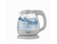 Adler | Kettle | AD 1283G | Standard | 1100 W | 1 L | Plastic/Glass | 360 rotational base | Grey