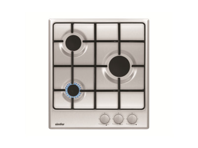 Simfer | Hob | H4.300.VGRIM | Gas | Number of burners/cooking zones 3 | Rotary knobs | Stainless steel
