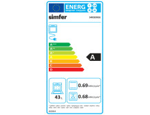 Simfer | Cooker | 5405SERGG | Hob type Gas | Oven type Electric | Stainless steel | Width 50 cm | Electronic ignition | Depth 60
