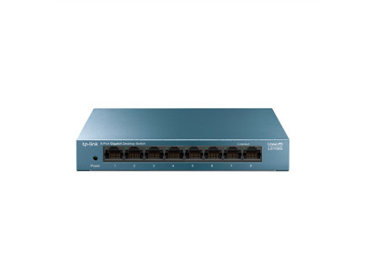 TP-LINK | 8-Port 10/100/1000Mbps Desktop Network Switch | LS108G | Unmanaged | Desktop | Power supply type External