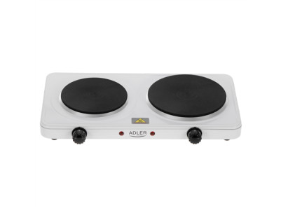 Adler Hot Plate | AD 6520 | Number of burners/cooking zones 2 | White | Electric