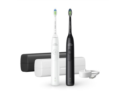 Philips HX7109/01 Sonicare Series 5300 Electric Toothbrush, Duo pack, Black and White