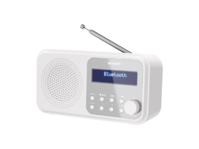 Sharp DR-P420(WH) Tokyo Portable Digital Radio, FM/DAB/DAB+, Bluetooth 5.0, USB or Battery Powered, Snowy White | Sharp | Tokyo 
