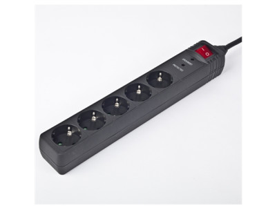 Surge Protector SPG5-C-10/ 3 m/ 5 Sockets/ Black