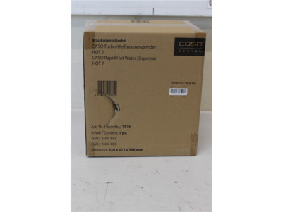 SALE OUT. Caso 01875 HOT 7 Turbo Hot water dispenser, Capacity 2.7 L, Black/Stainless Steel | Caso Turbo Hot Water Dispenser | H