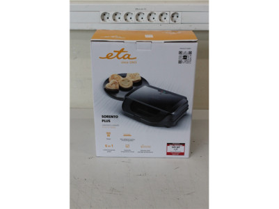SALE OUT. ETA Sandwich Maker Sorento Plus ETA515190000 ETA 900 W Number of plates 6 Number of pastry 2 Black DAMAGED PACKAGING |