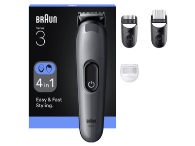 Braun 4-in-1 Grooming Kit | All-in-One Series 3 AIO3500 | Cordless | Number of length steps 14 | Black
