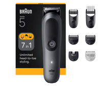 Braun 7-in-1 Grooming Kit | All-in-One Kit Series 5 AIO5520 | Cordless | Number of length steps 14 | Black