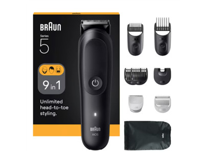 Braun 9-in-1 Grooming Kit | All-in-One Kit Series 5 AIO5540 | Cordless | Number of length steps 14 | Black