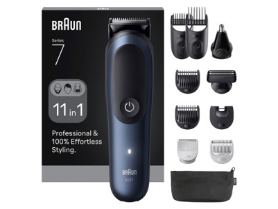 Braun 11in1 Grooming Kit | All-in-One Series 7 AIO7540 | Cordless | Number of length steps 14 | Black/Blue