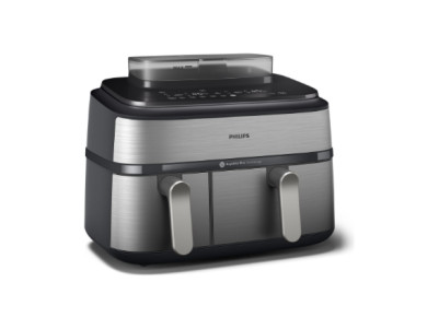 Philips Dual Basket Airfryer | NA555/00 5000 series | Power 2750 W | Capacity 9 L | RapidAir Plus | Silver
