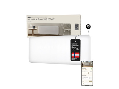 Mill Invisible Smart WiFi Heater | PA2000WIFI4 | Panel Heater | 2000 W | Suitable for rooms up to 24-28 m | White | IPX4
