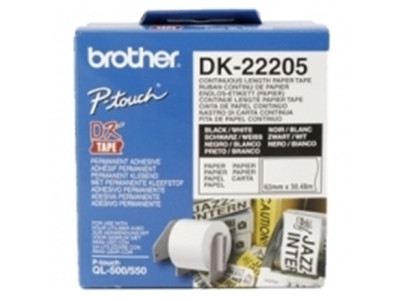 Brother | DK-22205 Continuous Length Paper Label | White | DK | 30.5 m