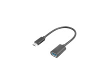 Lanberg Adapter Cable USB-C(M) 3.1 - USB-A(F) 15 cm, Black | AD-UC-UA-04
