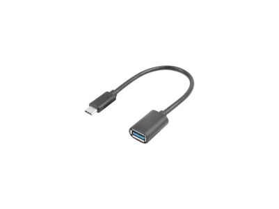 Lanberg Adapter Cable USB-C(M) 3.1 - USB-A(F) 15 cm, Black | AD-UC-UA-04