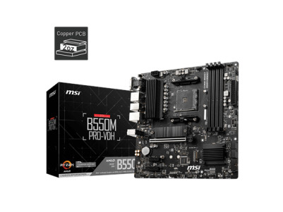 MSI | B550M PRO-VDH | Processor family AMD | Processor socket AM4 | DDR4 | Memory slots 4 | Number of SATA connectors 4 | Chipse