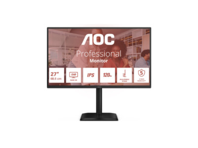 AOC Q27E4U | 27 " | IPS | QHD | 16:9 | 120 Hz | 4 ms | 2560 x 1440 pixels | 350 cd/m | HDMI ports quantity 1