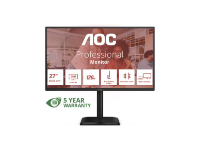 AOC Q27E4CV | 27 " | IPS | QHD | 16:9 | 120 Hz | 4 ms | 2560 x 1440 pixels | 350 cd/m | HDMI ports quantity 1 | Black
