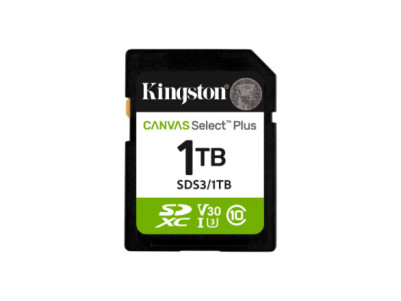 Kingston Canvas Select Plus | 1000 GB | SD | Flash memory class Class 10, UHS-I, U1/U3, Video Class 10/30