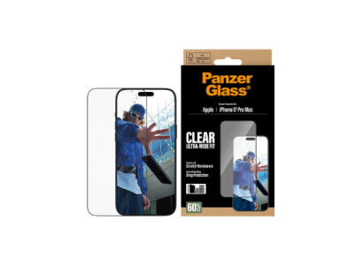 PanzerGlass Screen protector | Apple | iPhone 17 Pro Max | Glass | Transparent | Ultra-Wide Fit w. EasyAligner