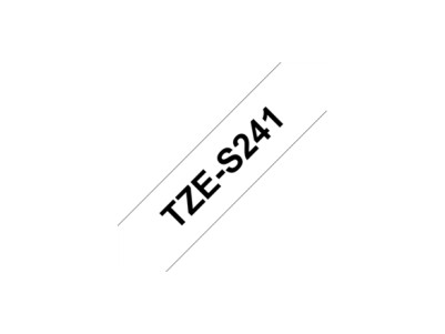 Brother | TZe-S241 Strong Adhesive Laminated Tape | Black on White | TZe | 8 m | 1.8 cm