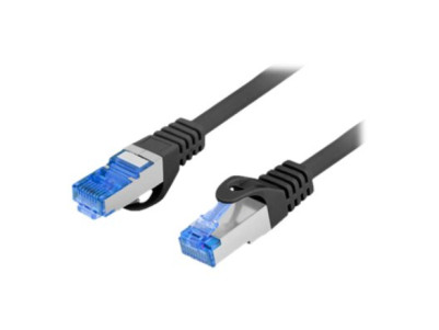 Lanberg | Patch cable - CAT 6a | RJ-45 - male | RJ-45 - male | 1 m | Black | RAL 9004