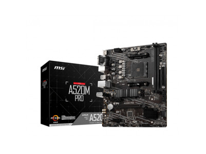 MSI | A520M PRO | Processor family AMD | Processor socket AM4 | DDR4 | Memory slots 2 | Chipset AMD A | Micro ATX