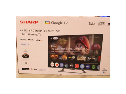 SALE OUT. Sharp 50HR7265E 50" (126cm) QLED 144Hz 4K Ultra HD Google TV, Dolby Vision, Dolby Atmos, Central Stand | Sharp 50HR726
