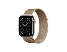 Apple Watch Series 11 GPS + Cellular 42mm Gold Titanium Case with Gold Milanese Loop