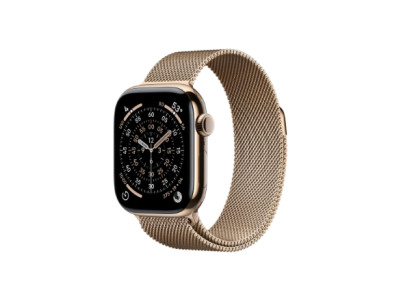 Apple Watch Series 11 GPS + Cellular 42mm Gold Titanium Case with Gold Milanese Loop