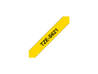 Brother | TZe-S621 Strong Adhesive Laminated Tape | Black on Yellow | TZe | 8 m | 9 cm