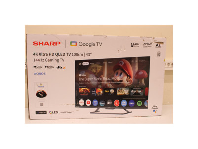 SALE OUT. Sharp 43HR7265E | 43 | Smart TV | Google TV | Black | DAMAGED PACKAGING