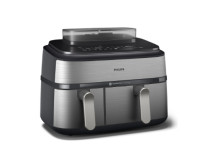 Philips Dual Basket Airfryer | NA555/00 5000 series | Power 2750 W | Capacity 9 L | RapidAir Plus | Silver