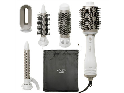 Adler 5-in-1 Curling Iron-Dryer | AD 2027 | Number of heating levels 2 | 1200 W | White/Champagne