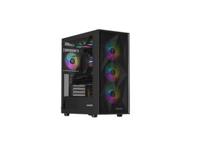 Genesis Gaming PC Case | Diaxid 605 ARGB | Black | Midi Tower | Power supply included No