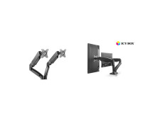 ICY BOX IB-MS304-T, Monitor stand with desk mounted base, for two screens, size up to 27'' | Raidsonic