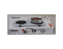 SALE OUT. Tristar KP-6245 Hot plate, 2 thermostats, 2 burners, 5 adjustable settings, Heat resisting housing, 1500W&1100W, White
