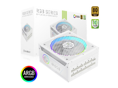 Gamemax Power Supply, 80 PLUS, Gold | RGB 850G WH | 850 W