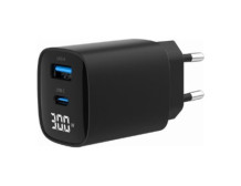 Gembird TA-UC-PDQC30LCD-BK-01 2-port 30W USB fast charger, LCD, black | Gembird