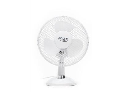 Adler | AD 7302 | Desk Fan | White | Diameter 23 cm | Number of speeds 2 | Oscillation | 22 W