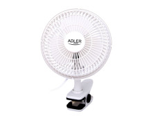 Adler | Fan with clip | AD 7317 | Table Fan | White | Diameter 15 cm | Number of speeds 2 | 30 W