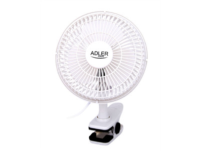 Adler | Fan with clip | AD 7317 | Table Fan | White | Diameter 15 cm | Number of speeds 2 | 30 W