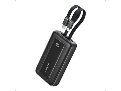 Anker | Power Bank | A1681G11 | 20000 mAh | USB-C 30W, Lightning 27W | Built-In USB-C and Lightning Cables | Black