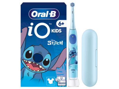 Oral-B Electric Toothbrush with Travel Case, 6Y+ | iO Kids Disney Stitch | Rechargeable | For kids | Number of brush heads inclu