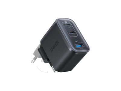 Anker Nano Charger 70W, 3 ports, Black | 2 x 24 pin USB-C, 4 pin USB Type A