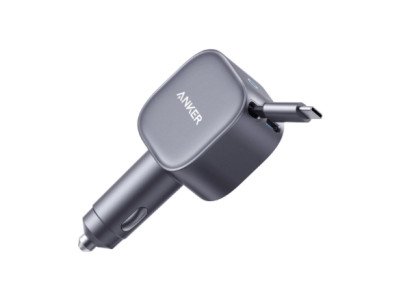 Anker Nano Car Charger (75W, USB-C Port, Built-In Retractable USB-C Cable)