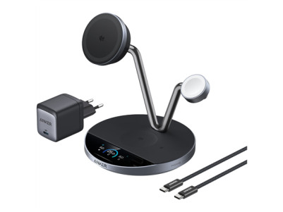 Anker Prime Wireless Charging Station Qi2.2 25W wireles charging (3-in-1, MagGo, AirCool, Dock Stand) PSU added