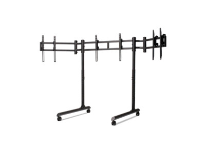 Next Level Racing Floor stand | Round Tube Freestanding Single Monitor Stand | Up to 3x43 " | Height adjustment, Tilt | Maximum 