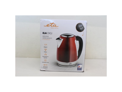 SALE OUT. ETA | Kettle | Ela Digi ETA959890010 | Electric | 2200 W | 1.7 L | Stainless steel | 360 rotational base | Red | DAMAG