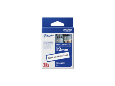 Brother TZe-N231 Labelling Tape Cassette Black on White, 12mm wide, 8m long Brother